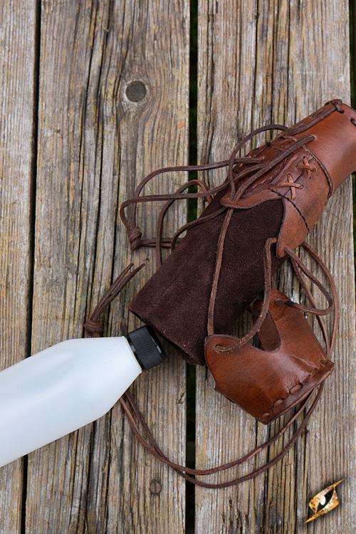 Flaschenhalter geschnürt, braun