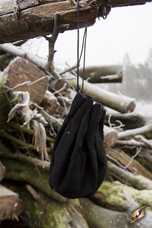 Lederbeutel, schwarz