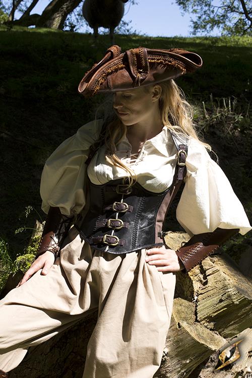 Korsett Rogue, schwarz/braun