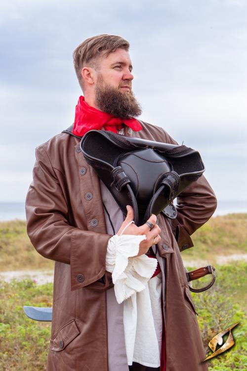 Kunstleder Hut Pirat Schwarz