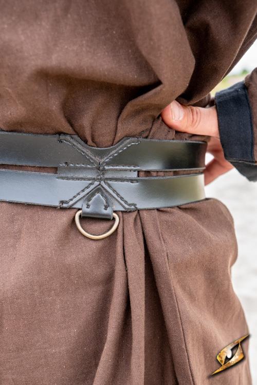 Kunstledergürtel Zwilling Schwarz