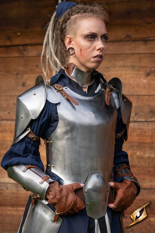 Schulterpanzer Renegade aus poliertem Stahl