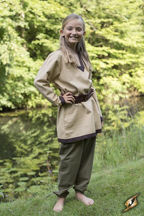 Tunika, beige/dunkelbraun