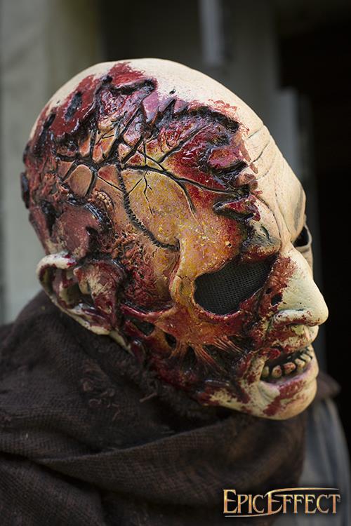 Maske Half Face Zombie, hautfarben