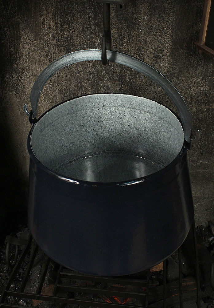 Enameled Fish Kettle 16L Black/Silver