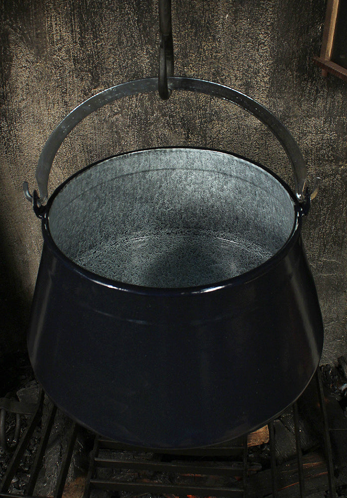 Emailliert Fischkessel 20L Schwarz/Silber