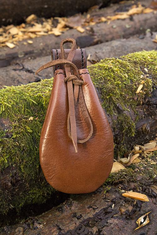 Compass with Leather Pouch Brown