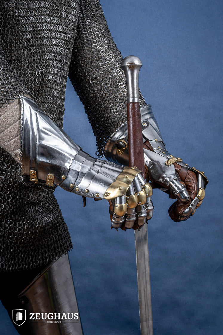 Deutsche Plattenhandschuhe 15 Jh. 1,2mm mit Messing