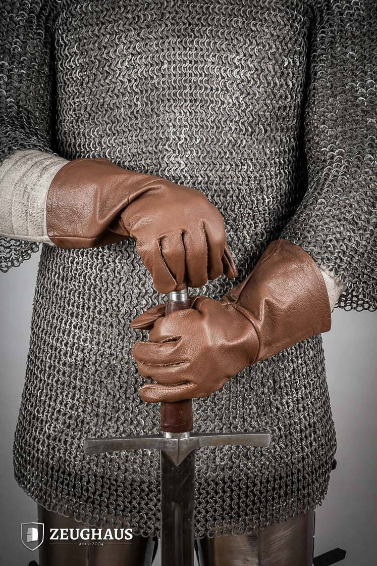 Historische Lederhandschuhe Braun