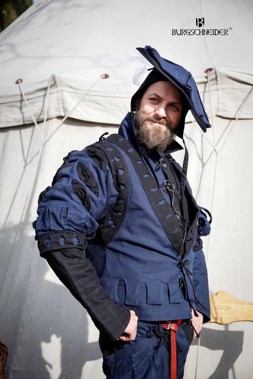 Landsknecht Ärmel Schnitte Imperialis Blau/Schwarz