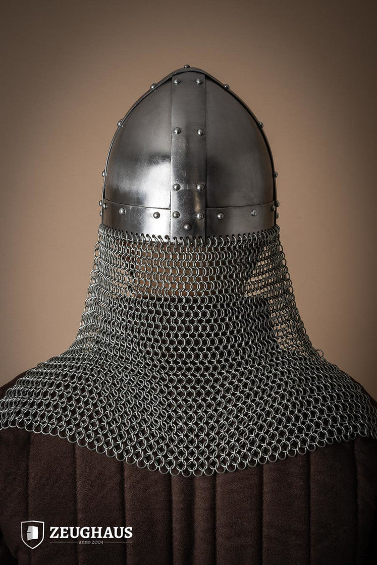 Nasal Spangenhelm mit Kettenbrünne 1,6mm Poliert