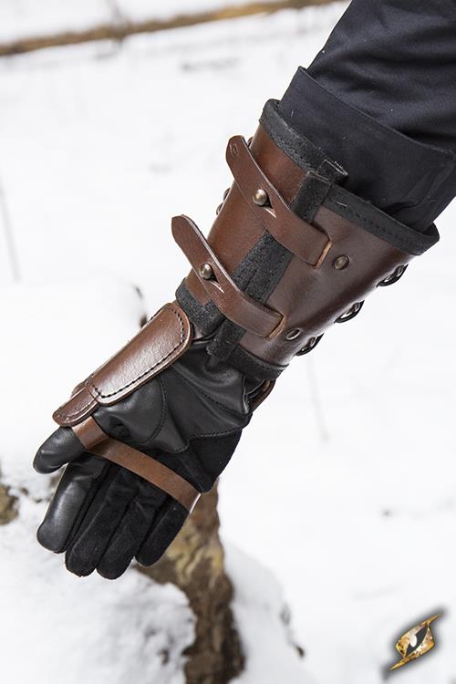 Leather Gauntlet Right Hand Brown