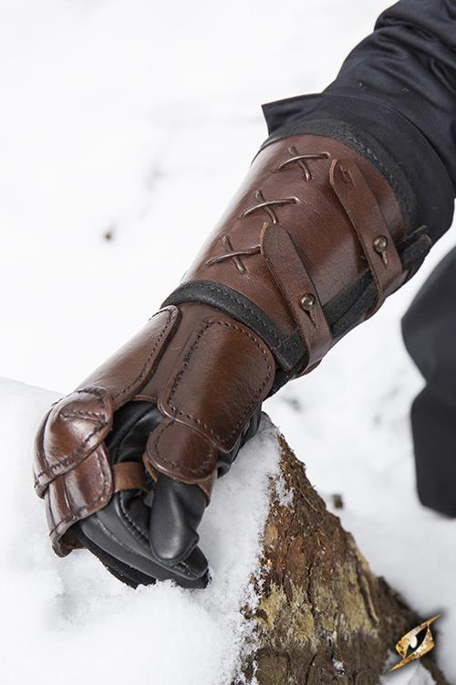 Leather Gauntlet Right Hand Brown