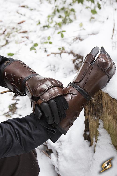 Leather Gauntlet Right Hand Brown