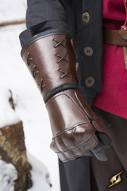 Leather Gauntlet Right Hand Brown