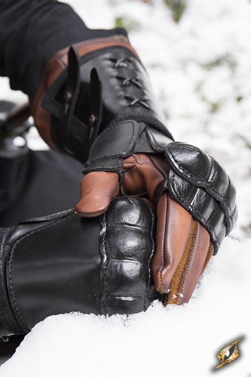 Leather Gauntlet Left Hand Black