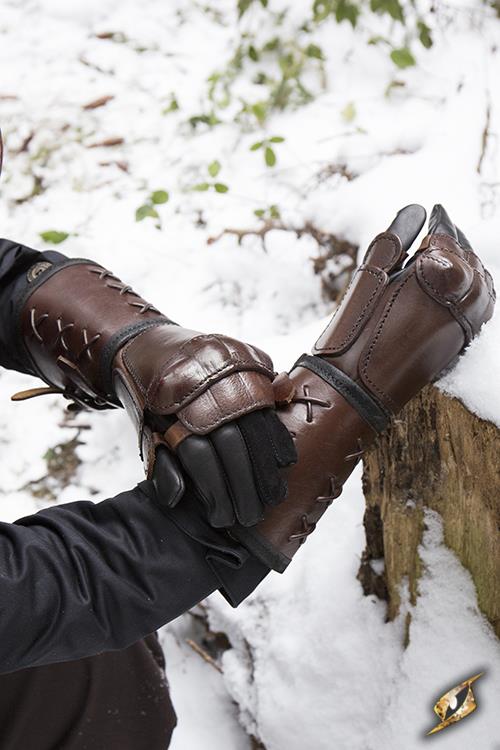 Leather Gauntlet Left Hand Brown