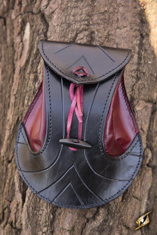 Ledertasche Elven, schwarz/rot