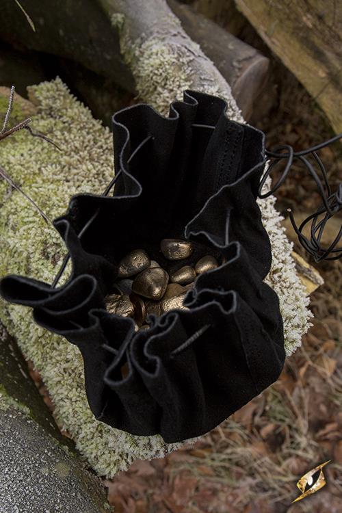 Lederbeutel, schwarz