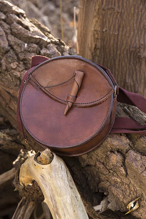 Leather Bag Round Brown