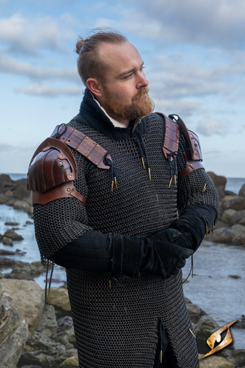 Leather Shoulder Armour Woodsman Brown