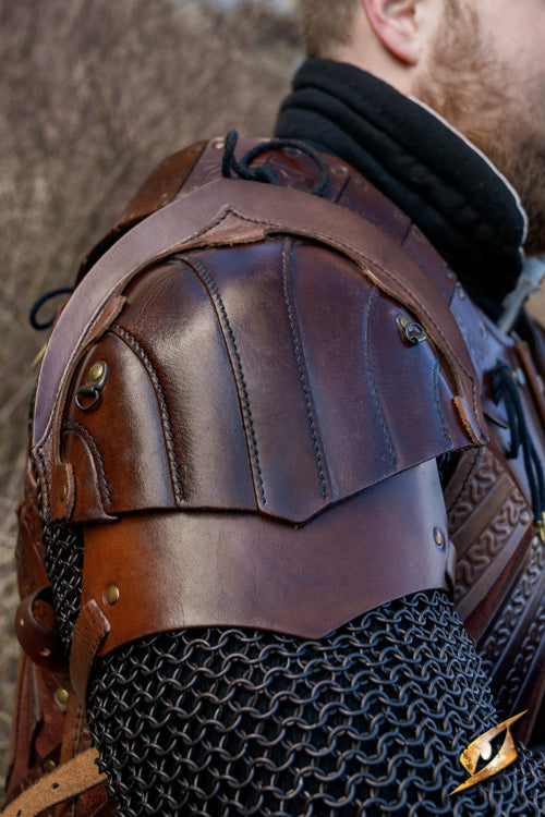 Leather Shoulder Armour Woodsman Brown