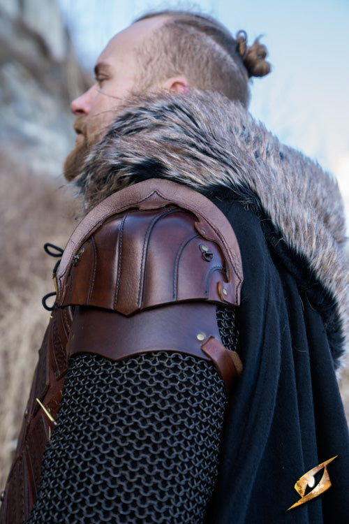 Leather Shoulder Armour Woodsman Brown