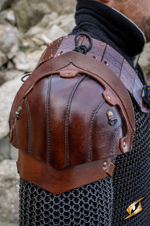 Leather Shoulder Armour Woodsman Brown