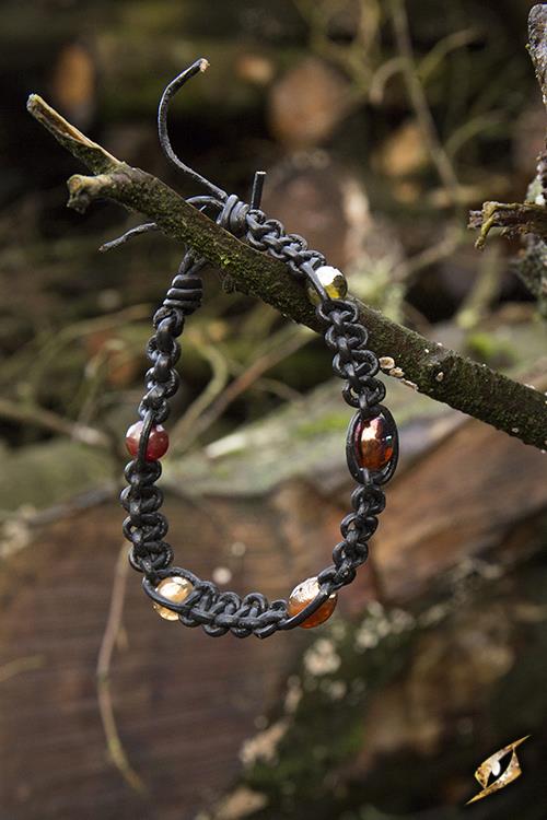 Armband mit Perlen, schwarz