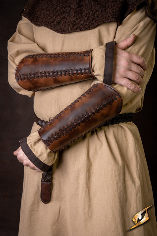 Faux Leather Bracers Squire Brown