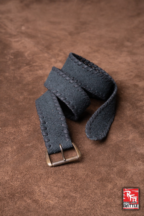 Faux Leather Belt Laced Black