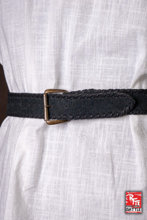 Faux Leather Belt Laced Black