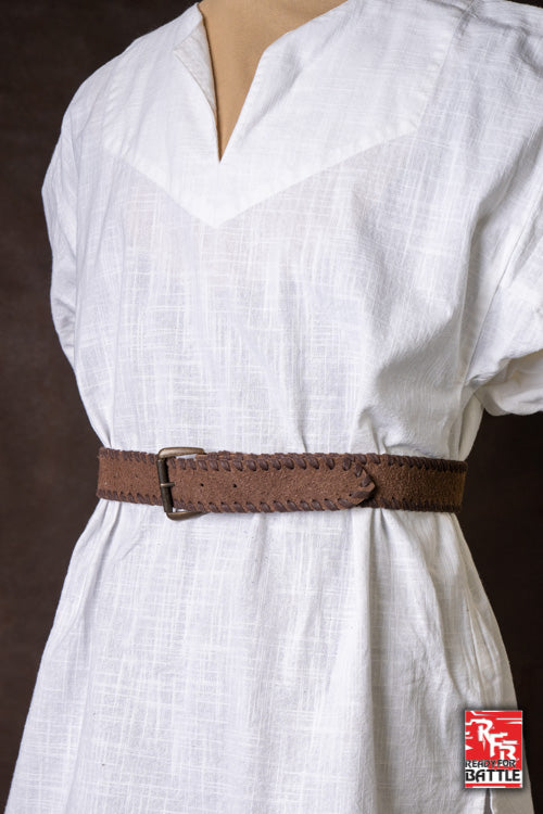 Faux Leather Belt Laced Brown