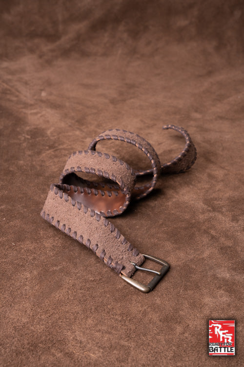 Faux Leather Belt Laced Brown