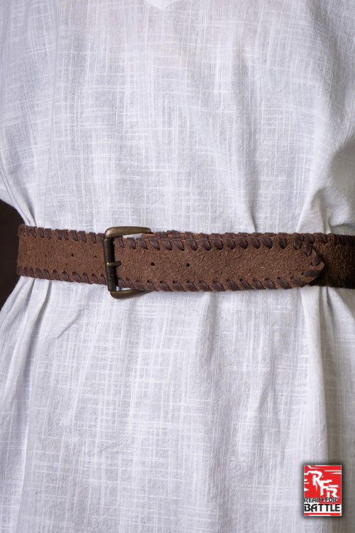 Faux Leather Belt Laced Brown