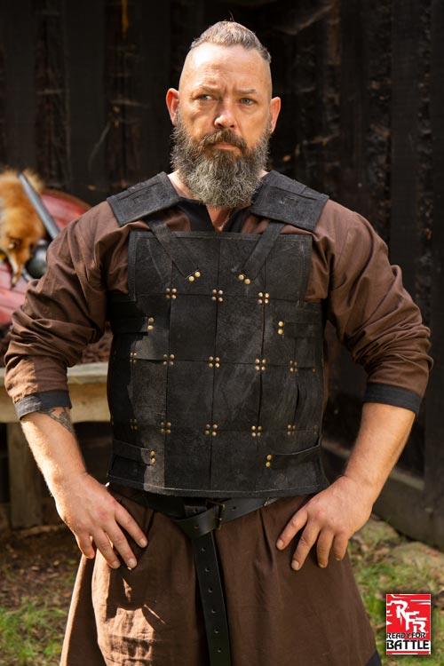 Larp Fighter Ready for Battle Leather Armour Fighter Black – Dein Larp Shop