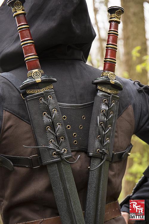 Ready for Battle Double Sword Harness Brown/Black