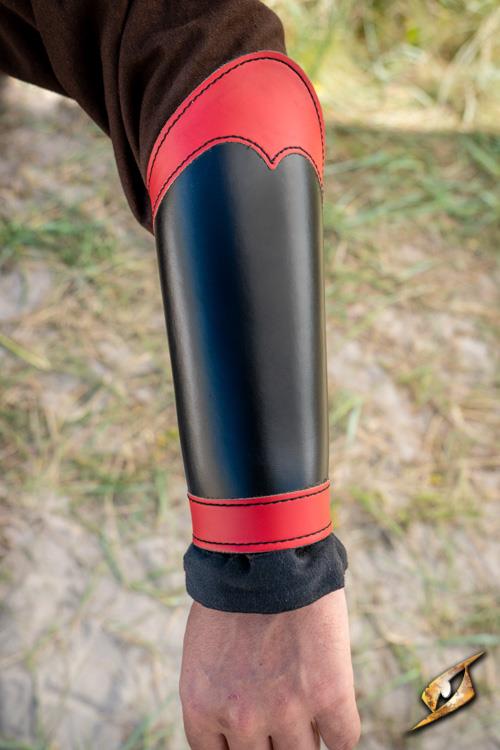 Faux Leather Bracers Warrior Black/Red