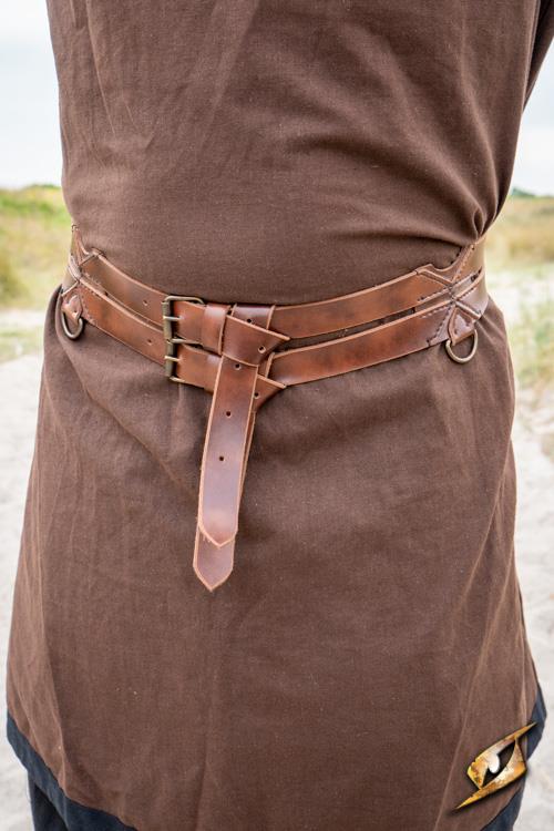 Faux Leather Belt Twin Brown