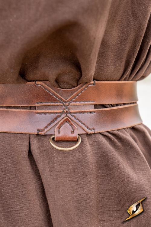 Faux Leather Belt Twin Brown