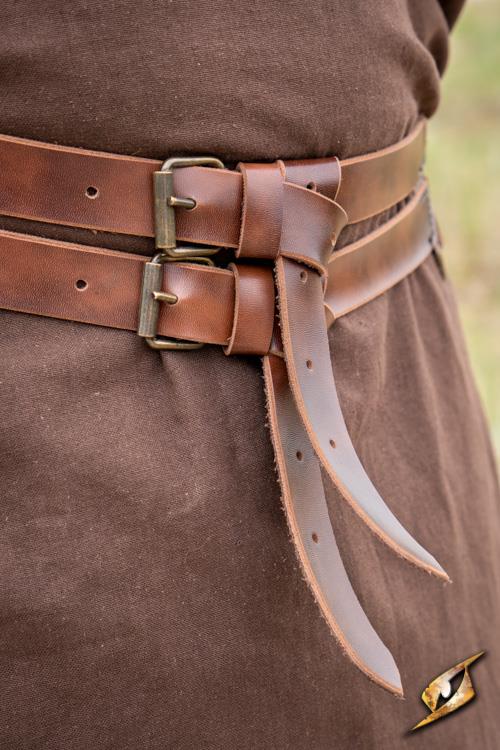 Faux Leather Belt Twin Brown