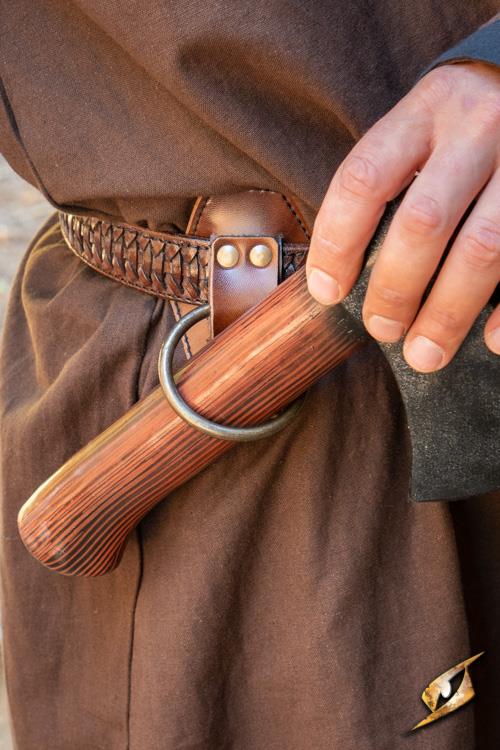 Faux Leather Small Ring Brown