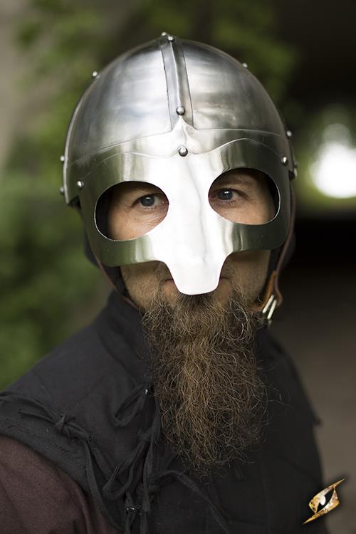 Viking Helmet Mask Polished Steel