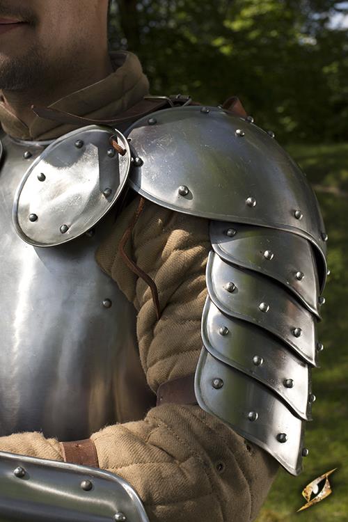 Warrior Shoulder Armour Polished Steel