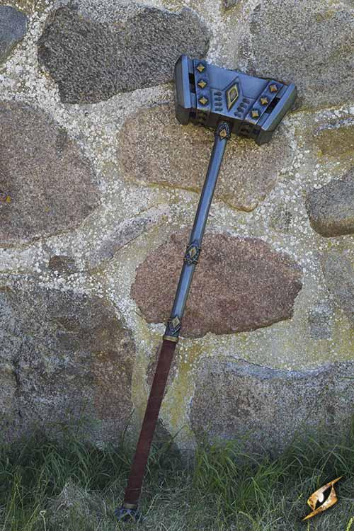 Zwergen Großhammer 152 cm Braun/Silber