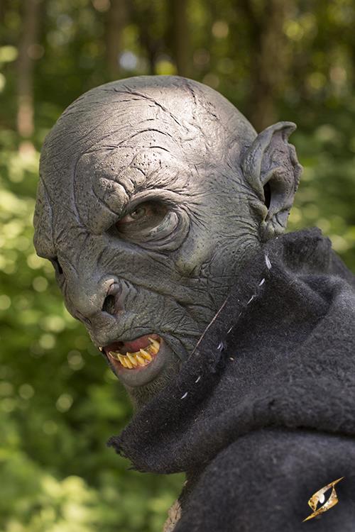 Maske Beastial Orc dunkelgrün