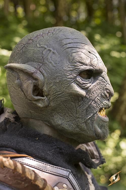 Maske Beastial Orc dunkelgrün