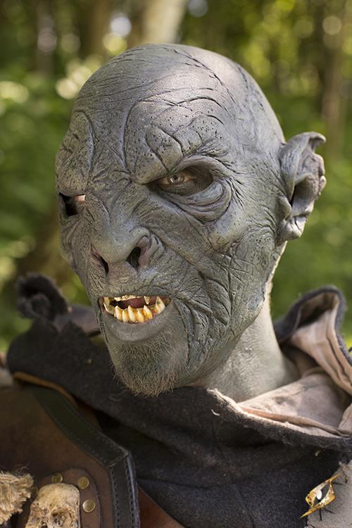 Maske Beastial Orc dunkelgrün