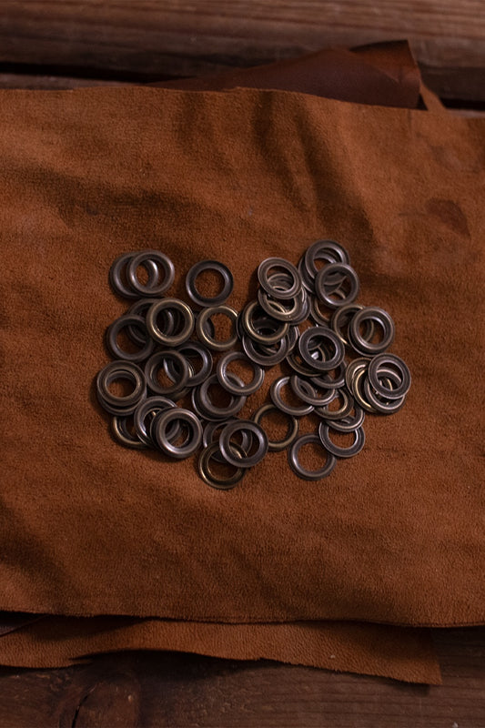 Ring For Eyelet D:8,2 mm; L:0,8 mm; U:14,5 mm Iron/Brass Antique