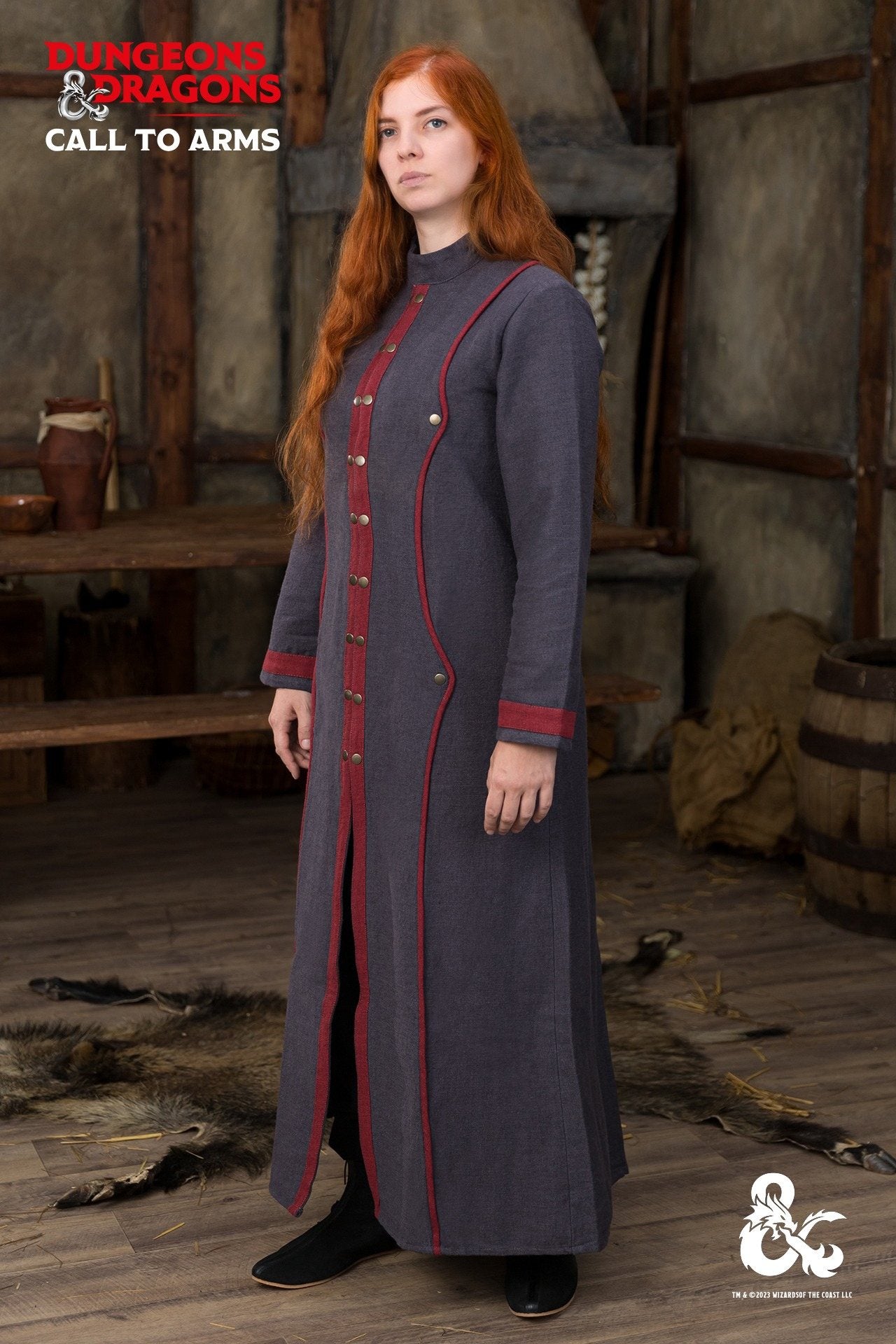 Dungeons & Dragons Warlock Coat Grey/Red